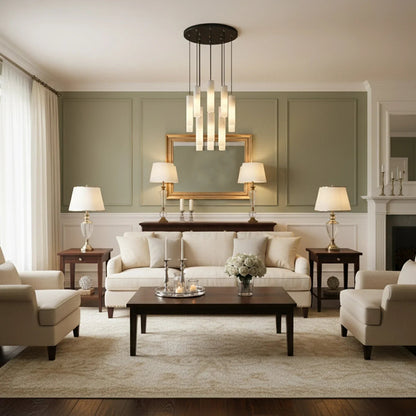 Clustered Alabaster Cylinder Lux Chandelier