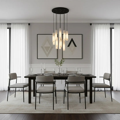 Clustered Alabaster Cylinder Lux Chandelier