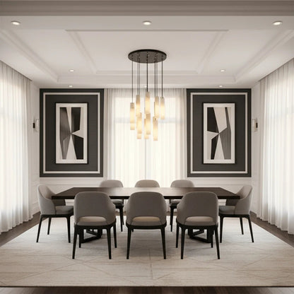 Clustered Alabaster Cylinder Lux Chandelier