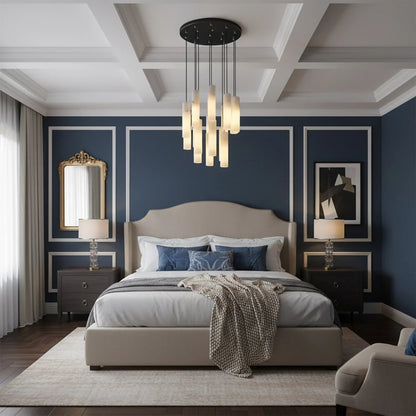 Clustered Alabaster Cylinder Lux Chandelier