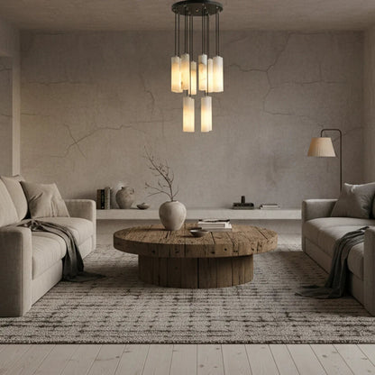 Clustered Alabaster Cylinder Lux Chandelier