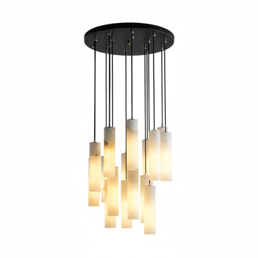 Clustered Alabaster Cylinder Lux Chandelier