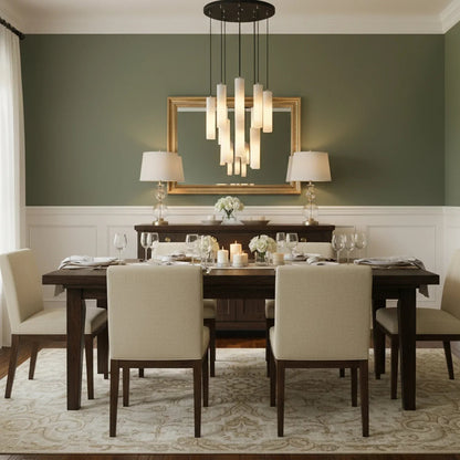 Clustered Alabaster Cylinder Lux Chandelier