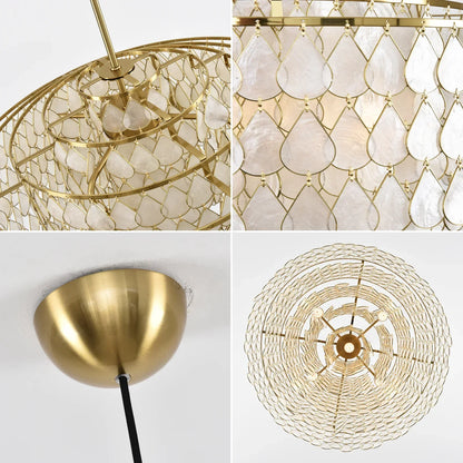 Tiered Capiz Shell Glow Chandelier