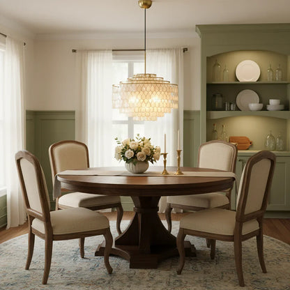 Tiered Capiz Shell Glow Chandelier