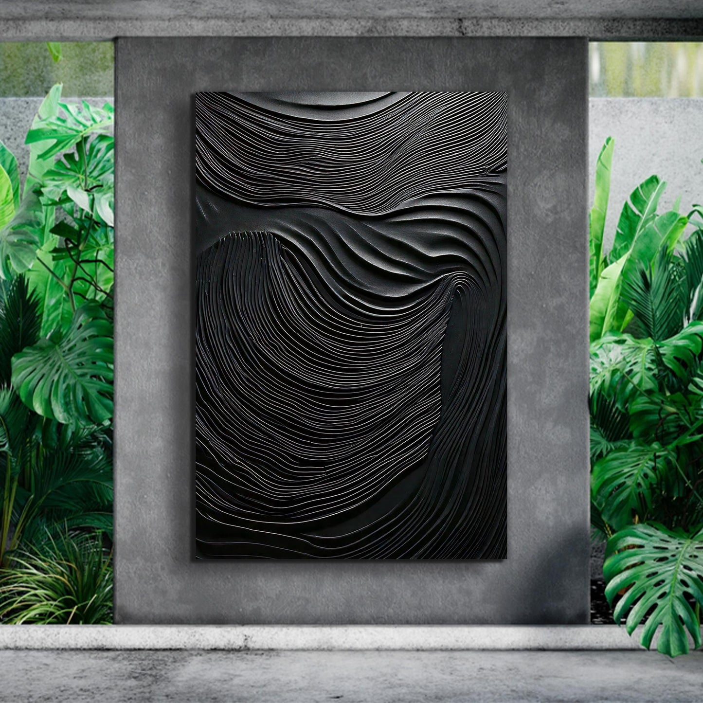 Minimalist Black Wave Study Wall Art