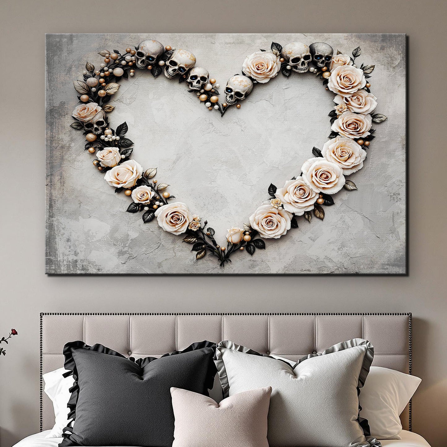 Sculpted Skull & Florals – XI Wall Art