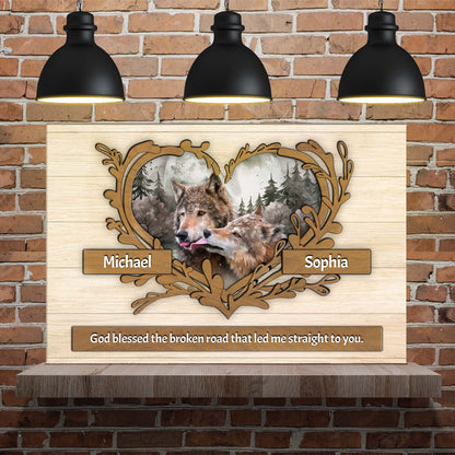 Strength in Two Wolves II Sign