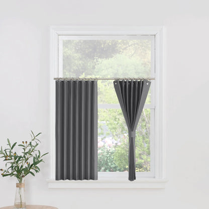 NICETOWN Short Curtains Grey Half Window Curtains for Bedroom Privacy Thermal Insualted Curtain Tiers for Windows Energy Saving Curtain Tiers for Bathroom Kitchen 38 x 36 inches Long 1 Panel