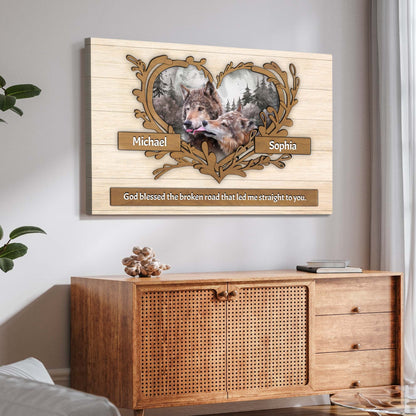 Strength in Two Wolves II Sign