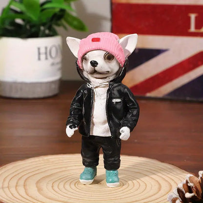 Cute Puppy Resin Backpack Dog Sculpture for Home Decor