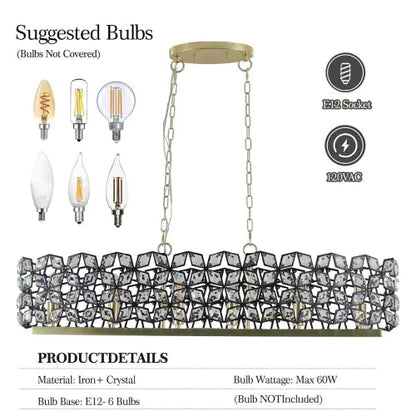 Luxury Gold Oval Crystal Chandelier