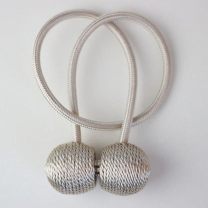 Magnetic Curtain Tieback Buckle Strap Holdbacks Magnet Clip For Curtain Rod Tie Backs Hanging Belts Rope Accessories Upgraded Curtain Buckles European Style Decorative Weave Rope Curtain Holdbacks Holder For Window Decor Curtain Clips Rope Straps Magnet