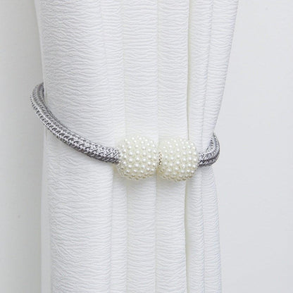 Magnets Curtains Clamps Curtain Holder Pompom Tieback Magnetic Clips Hanging Balls Tie Back Home Decoration Accessories Magnetic Curtain Tiebacks European Style Decorative Curtain Drape Tie With Strong Magnetic For Home And Office Decoration