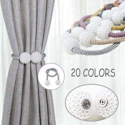 Magnets Curtains Clamps Curtain Holder Pompom Tieback Magnetic Clips Hanging Balls Tie Back Home Decoration Accessories Magnetic Curtain Tiebacks European Style Decorative Curtain Drape Tie With Strong Magnetic For Home And Office Decoration