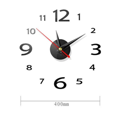 Modern Large 400mm 3D Mirror Surface Wall Clock 3D Wall Sticker Frameless Wall Clock 3D Wall Clock with Mirror Number Stickers for Home Office Decorations Home Office Room Wall Decor Home Decor Wall Clocks
