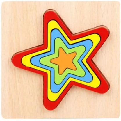 Montessori Cartoon Animal Educational Wooden Beaded Geometry  Digital Clock Puzzles Matching Clock Toy For Children
