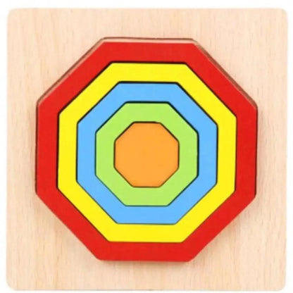Montessori Cartoon Animal Educational Wooden Beaded Geometry  Digital Clock Puzzles Matching Clock Toy For Children