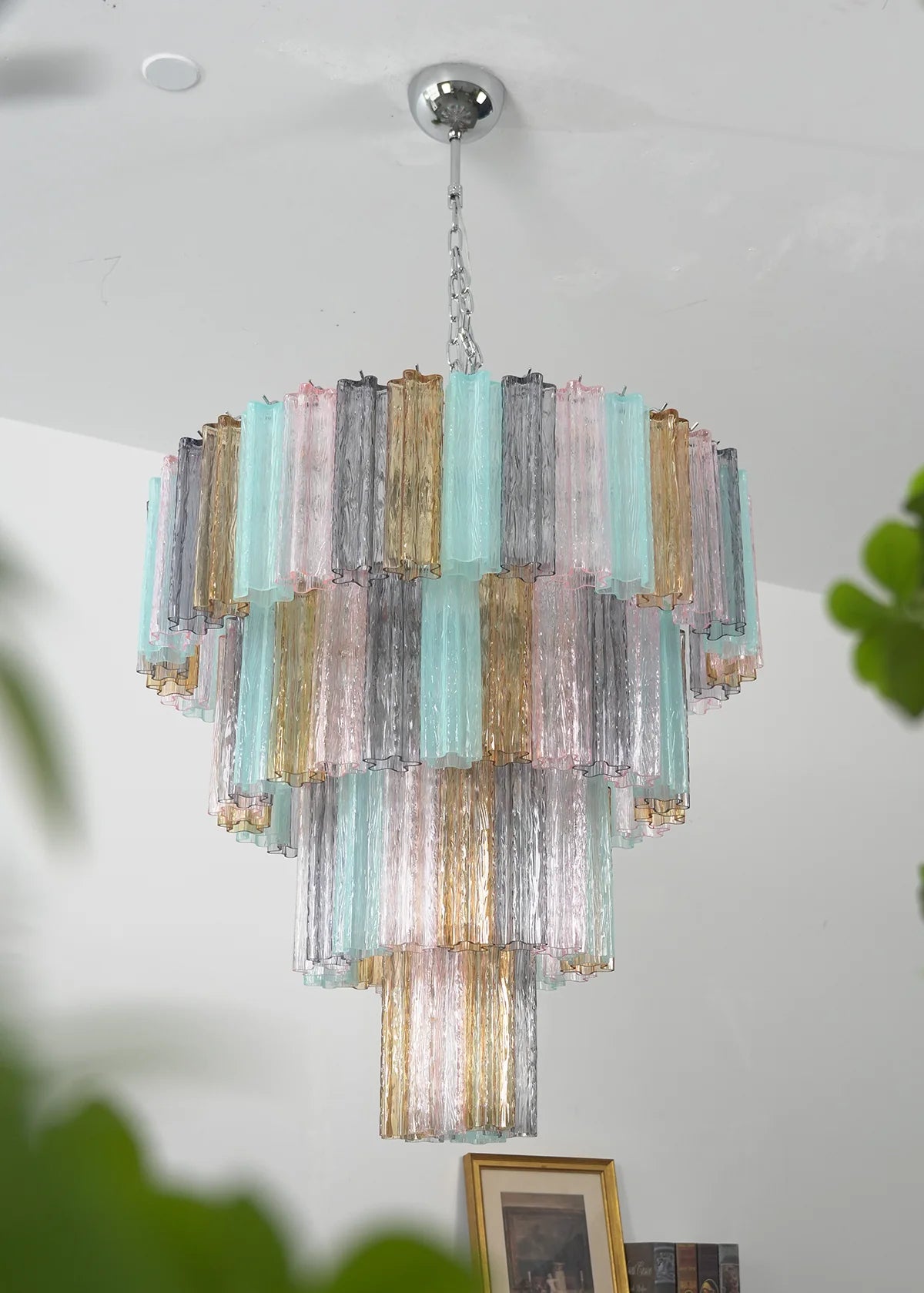 Multi‑Tier Stained Glass Chandelier