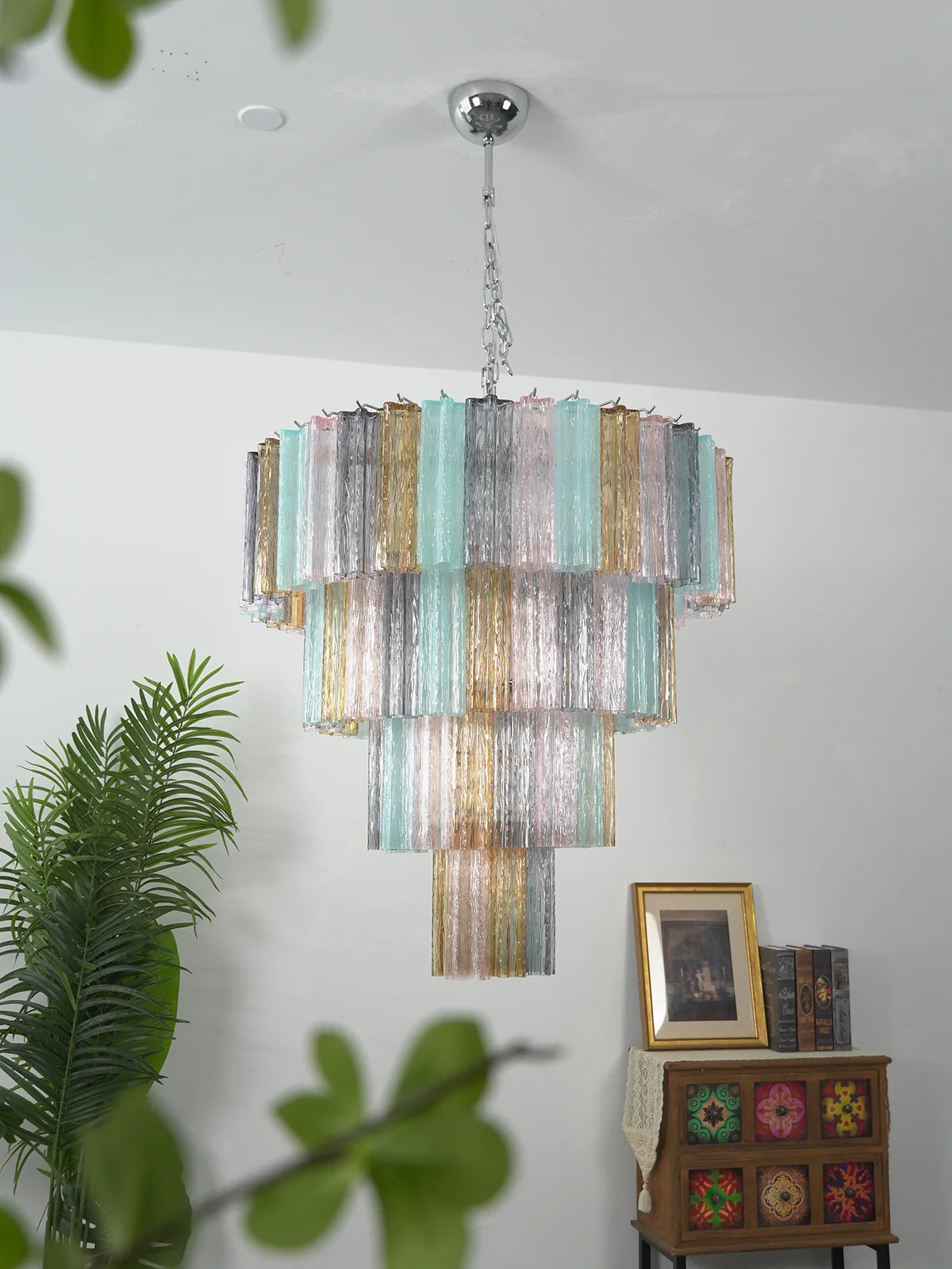 Multi‑Tier Stained Glass Chandelier