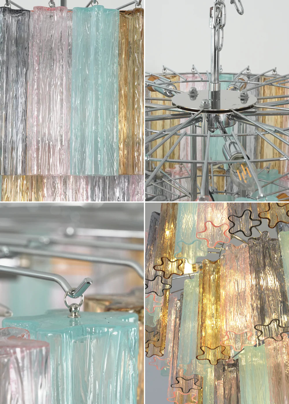 Multi‑Tier Stained Glass Chandelier