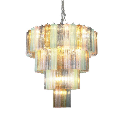 Multi‑Tier Stained Glass Chandelier