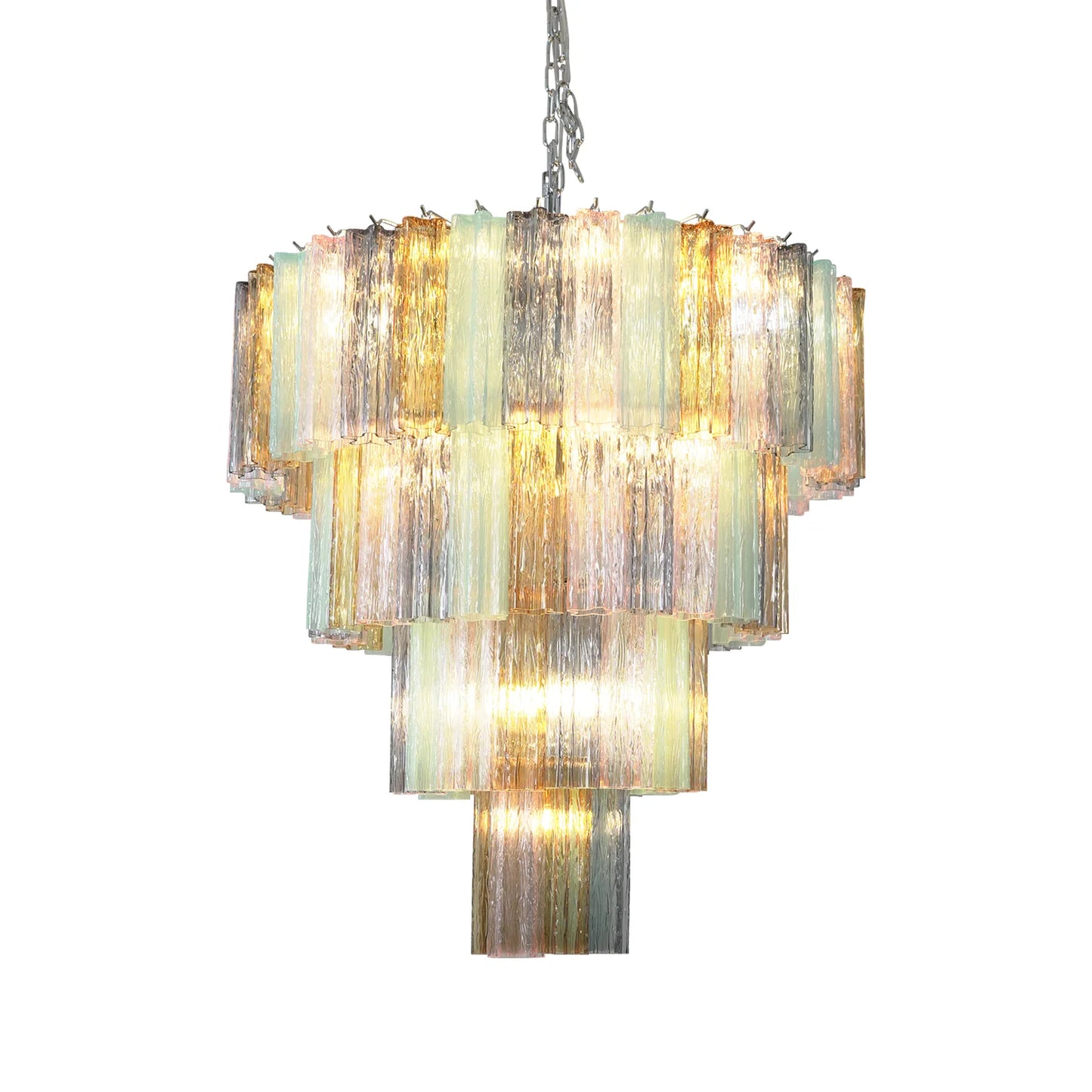 Multi‑Tier Stained Glass Chandelier
