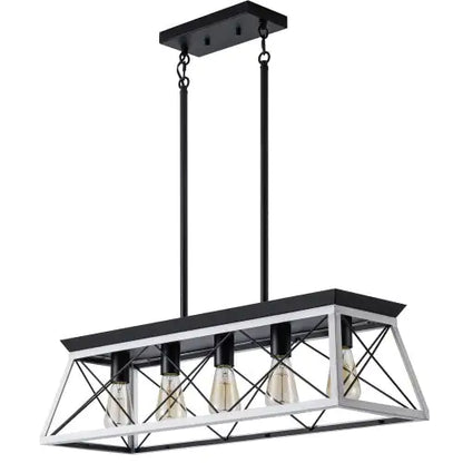 Vintage White Ironwood Room Chandelier