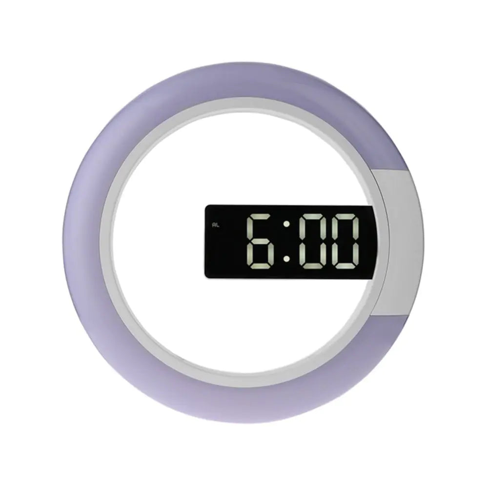 New LED Mirror Hollow Wall Clock with Alarm and 7 Colors