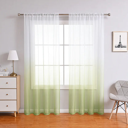 Ombre Extended Yarn Curtains for Living Room Decor