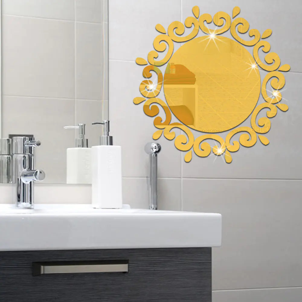 3D Mirror Wall Stickers for Bathroom and Decor