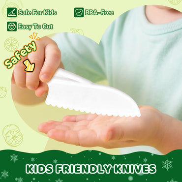 Suhctuptx 28PCS Toddler Knife Set Kids Kitchen Knives Crocodile Color Safe