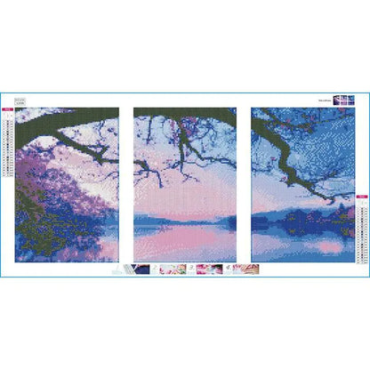 Triptych Canvas Wall Art - Digital Oil Painting Landscape