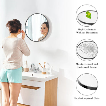 Black Circular Wall Mirror