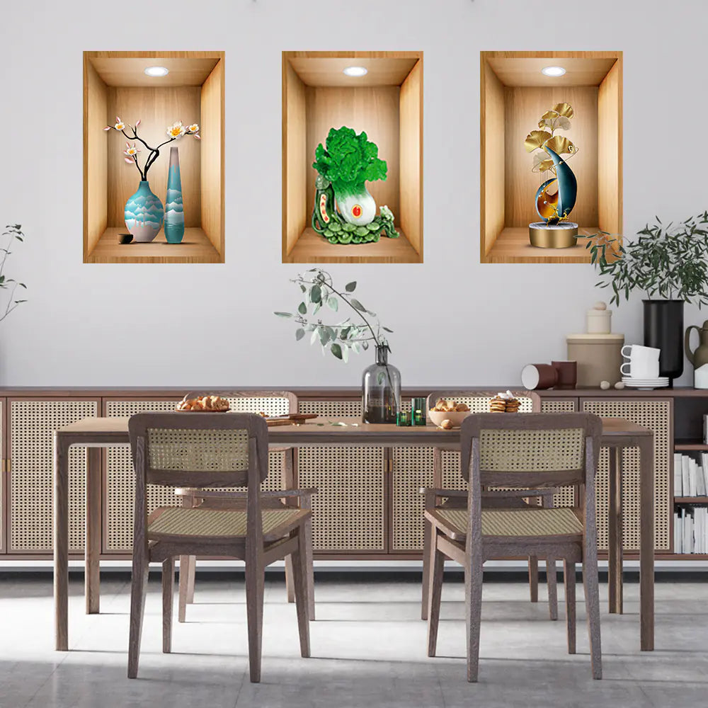 3D Effect Self-Adhesive Plant Wall Art Decor