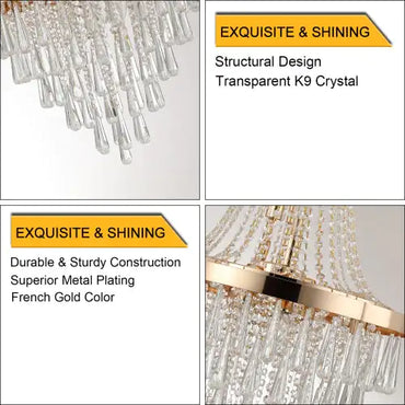 Opulent Golden Crystal Chandelier