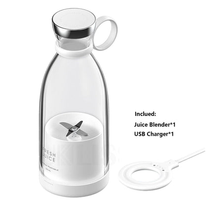 Portable Blender Juicer Bottle Mixer Electric Wireless Charge Mini Fruit Mixers Juicer Cup Blender Milkshake Juice Maker Machine Portable Mini Blender with Wireless Charging for Home, Office & Outdoor Juicer