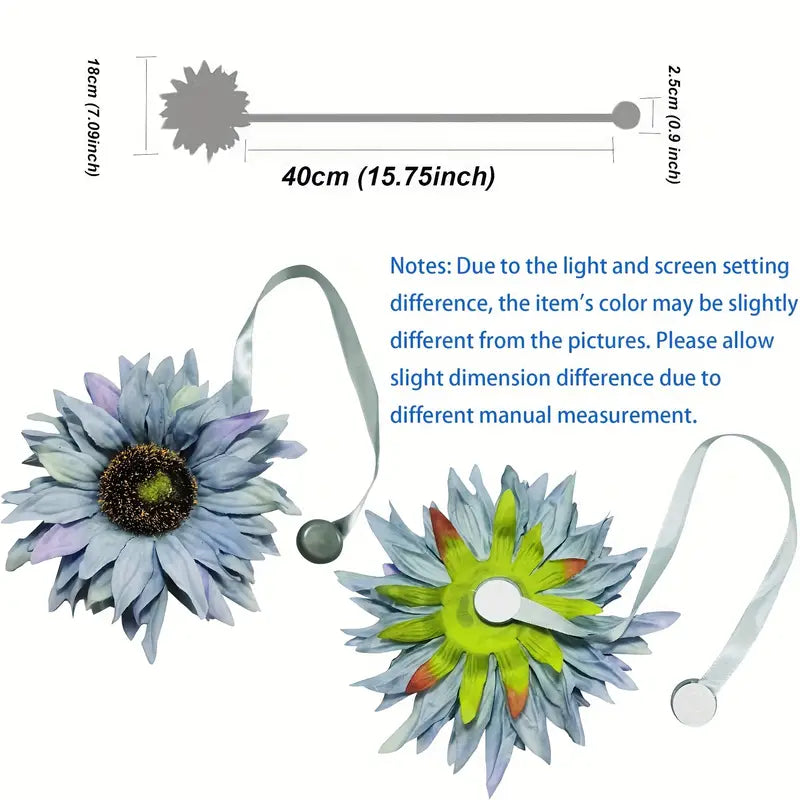 Large Sunflower Tie Back Clips for Curtains and Drapes