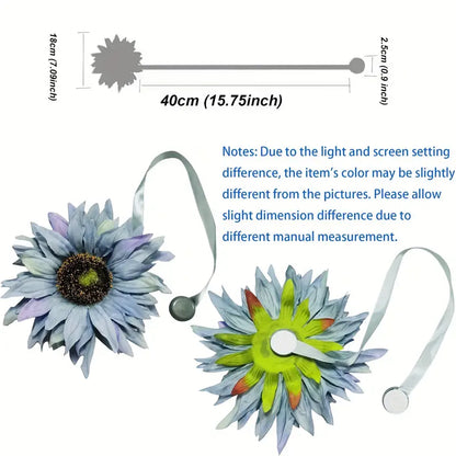 Large Sunflower Tie Back Clips for Curtains and Drapes