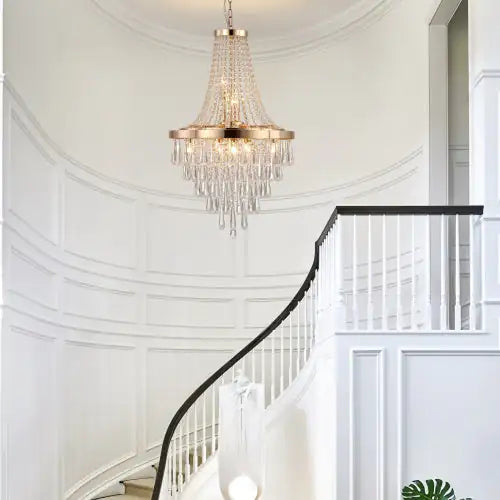 Opulent Golden Crystal Chandelier