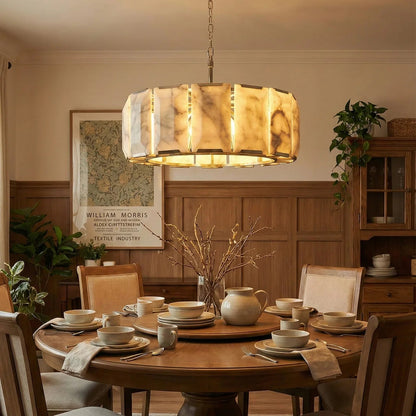 Circular Alabaster Calcite Chandelier