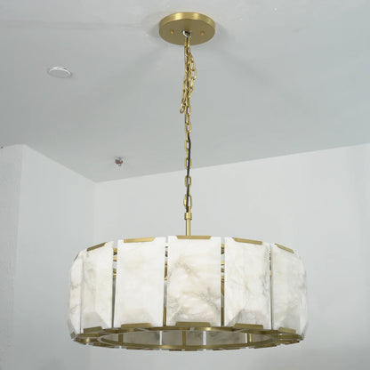 Circular Alabaster Calcite Chandelier