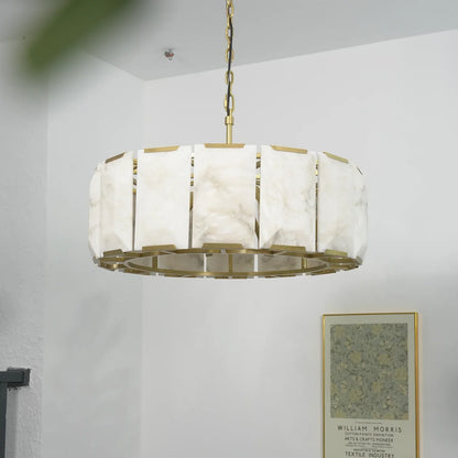 Circular Alabaster Calcite Chandelier