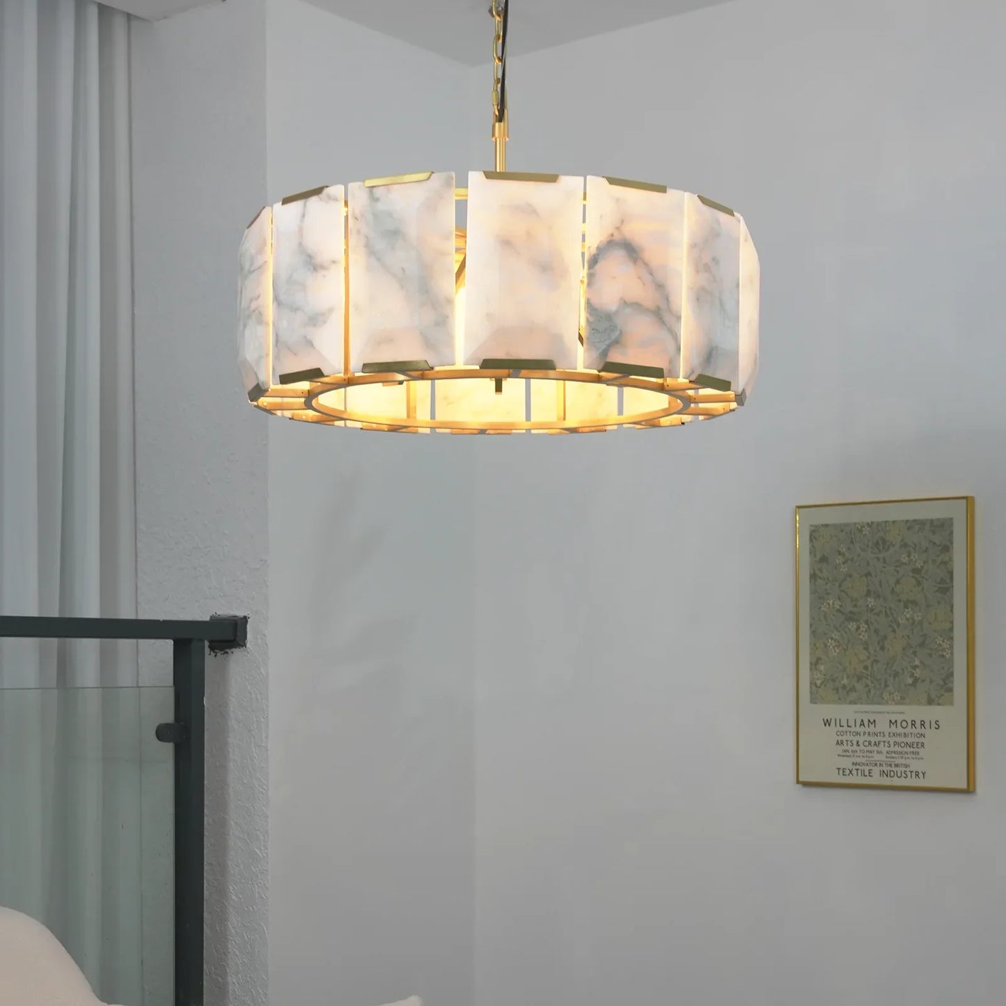 Circular Alabaster Calcite Chandelier
