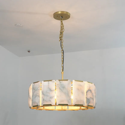 Circular Alabaster Calcite Chandelier