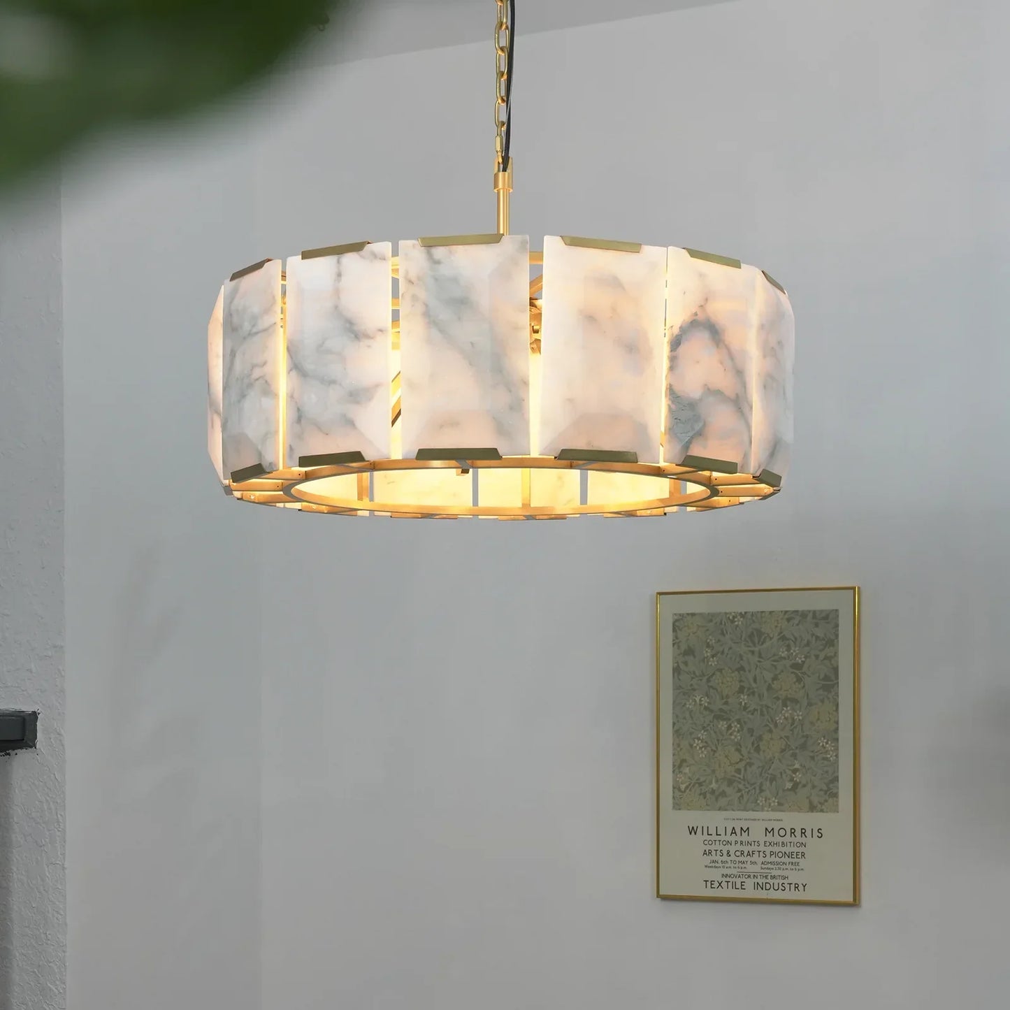 Circular Alabaster Calcite Chandelier