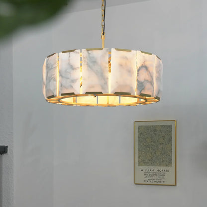 Circular Alabaster Calcite Chandelier