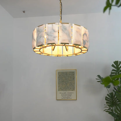 Circular Alabaster Calcite Chandelier