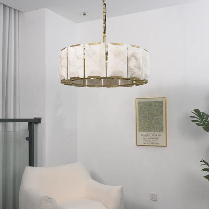 Circular Alabaster Calcite Chandelier