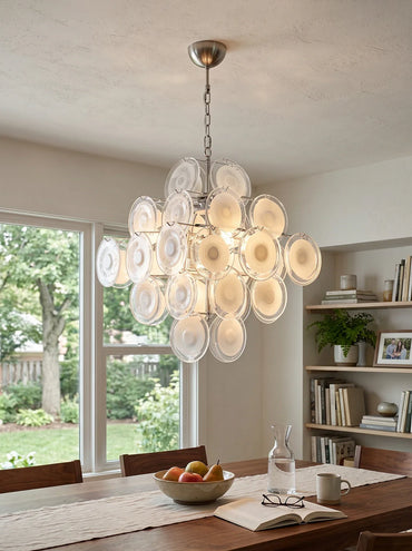 Vintage White Globe Chandelier